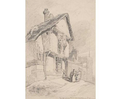 Miles Edmund Cotman, after John Sell Cotman, 'The Old Collegiate House at Conway', pencil sketch on paper, signed and dated S