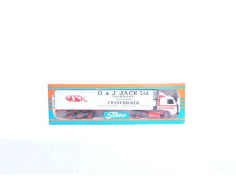  Tekno Scania 143 Fridge Trailer - G&J Jack LTD | Scale: 1:50 | Model Code:  | Certificate: No | Lot Condition: Good | Mirror