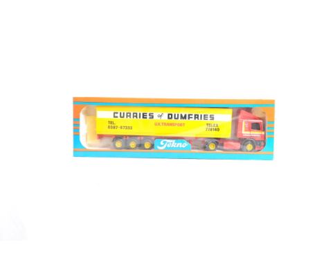  Tekno DAF XF 95 Box Trailer - Curries Of Dumfries | Scale: 1:50 | Model Code:  | Certificate: No | Lot Condition: Good | Mir