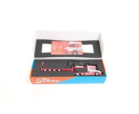  Tekno Scania T-Cab Flatbed Trailer - S.C. Transport | Scale: 1:50 | Model Code: 60382 | Certificate: Yes | Lot Condition: Go