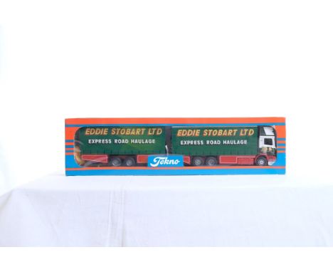  Tekno DAFXF 95Double Box Trailer - Eddie Stobart | Scale: 1:50 | Model Code:  | Certificate: No | Lot Condition: Good | Mirr