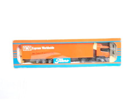  Tekno Scania 124 Box Trailer - TNT | Scale: 1:50 | Model Code:  | Certificate: No | Lot Condition: Good | Mirrors: Yes