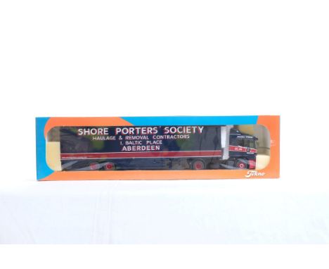  Tekno Scania 114 Box Trailer - Shore Porters Society | Scale: 1:50 | Model Code:  | Certificate: No | Lot Condition: Good | 