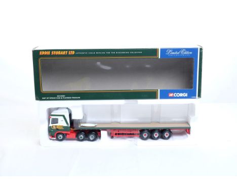  Corgi DAF XF Space Cab & Flatbed Trailer - Eddie Stobart | Scale: 1:50 | Model Code: CC13207 | Certificate: Yes | Lot Condit