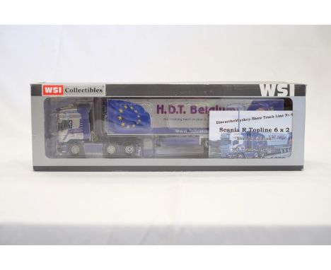  WSI Scania R Topline 6x2 Fridge Trailer - HD Trans | Scale: 1:50 | Model Code: 9538 | Certificate: Yes | Lot Condition: Good