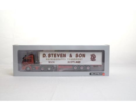  WSI Scania 3 6x2 Fridge Trailer - D Steven & Son | Scale: 1:50 | Model Code: 15-1018 | Certificate: Yes | Lot Condition: Goo