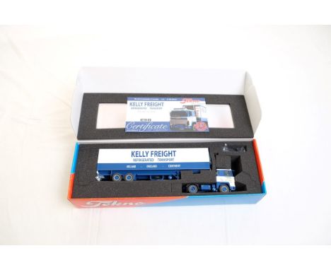  Tekno Scania 141 Fridge Trailer - Kelly Freight - Irish | Scale: 1:50 | Model Code: 63155 | Certificate: Yes | Lot Condition