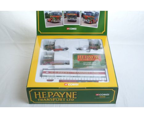  Corgi 3 Truck Set + Curtainside Trailer - H.E. Payne | Scale: 1:50 | Model Code: CC99147 | Certificate: Yes | Lot Condition: