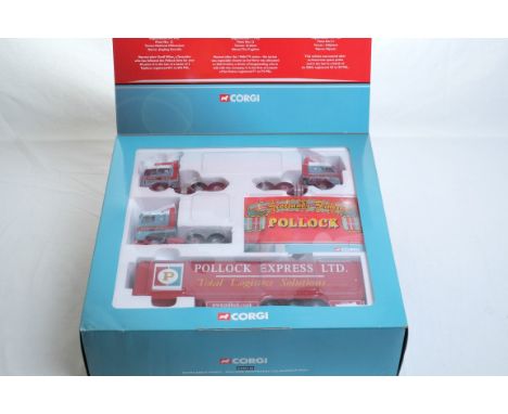  Corgi 3 Truck Set + Curtainside Trailer - Pollock | Scale: 1:50 | Model Code: CC99130 | Certificate: Yes | Lot Condition: Go