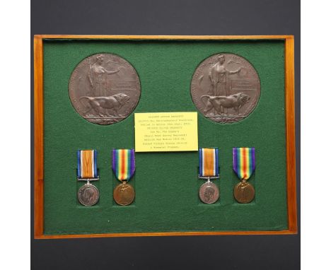 TWO FIRST WORLD WAR CASUALTY PAIRS AND PLAQUES TO BROTHERS. A Great War pair comprising War and Victory Medal named to 4-3662
