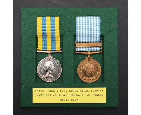 A KOREAN WAR PAIR TO THE ROYAL NAVY. A Korean War Pair comprising Korean War Medal 1950-53 named to C/SKX 868145 SJ. Bushby S