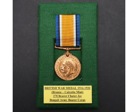 A BRITISH WAR MEDAL 1914-20, BRONZE ISSUE. A scarce bronze issue of the First World War War Medal named to 278 Bearer Chater 