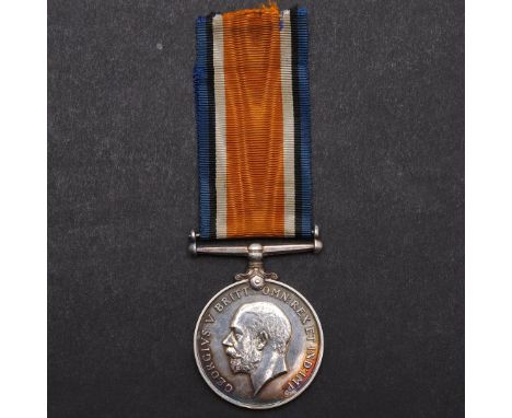 A FIRST WORLD WAR WAR MEDAL TO A CASUALTY WITH THE ROYAL SUSSEX REGIMENT. A Great War War Medal named to 4-1585 Pte W.S. Tizz