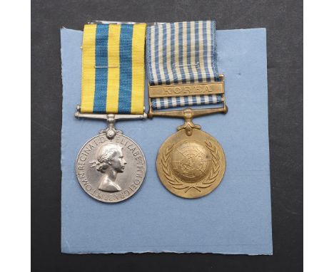 A KOREAN WAR PAIR TO THE WELCH REGIMENT. A Korean War Medal 1950-53 named to 22601183 Pte D.C. Southerton Welch, and UN Medal