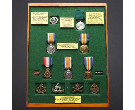 A COLLECTION OF MEDALS TO THE HUDSON FAMILY INCLUDING A CASUALTY PAIR TO THE LIVERPOOL REGIMENT. AN EDWARD VII Volunteer Long