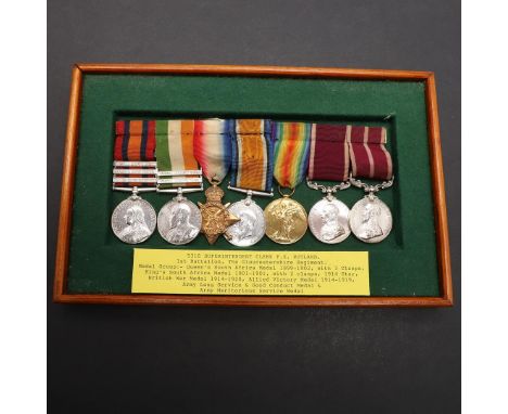 A BOER WAR AND FIRST WORLD WAR MERITORIOUS SERVICE GROUP OF SEVEN TO THE GLOUCESTERSHIRE REGIMENT. A group of seven comprisin