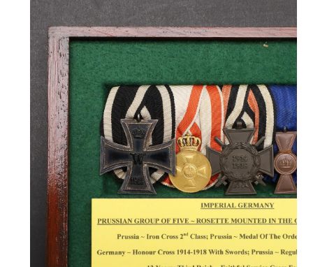 IMPERIAL GERMANY: A PRUSSIAN IRON CROSS GROUP OF FIVE. A group of five comprising Iron Cross, second class, Prussian Order of