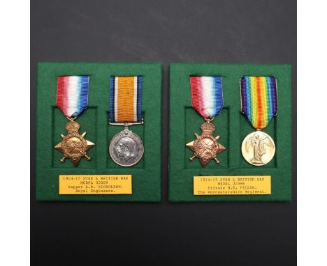 TWO FIRST WORLD WAR PAIRS INCLUDING 1914-15 STARS. Two comprising 1914-15 Star And Victory Medal named to 20386 Pte H.C. Pill