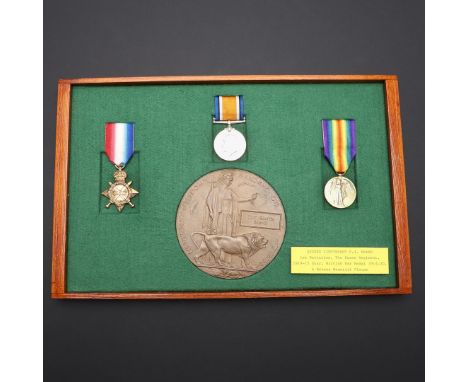 A FIRST WORLD WAR TRIO AND MEMORIAL PLAQUE TO THE ESSEX REGIMENT. A Great War trio comprising 1914-15 Star named to 7539 L. C