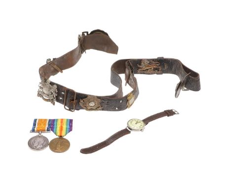 A FIRST WORLD WAR PAIR TO AN OFFICER IN THE ROYAL GARRISON ARTILLERY, WITH ASSOCIATED ITEMS. A Great War pair comprising War 