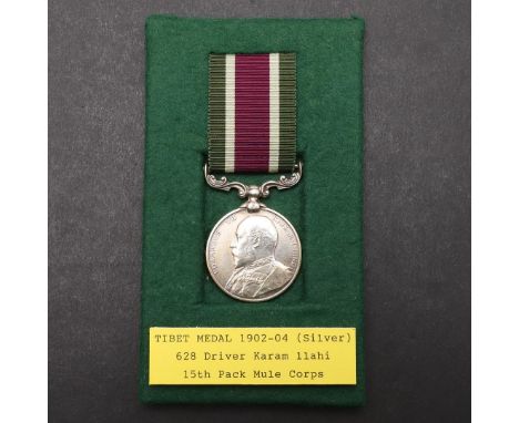 A TIBET MEDAL 1903-04, SILVER ISSUE WITHOUT CLASP TO THE 15TH PACK MULE CORPS. A Tibet medal, silver issue without clasp, nam