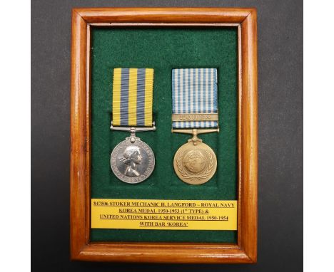 A KOREAN WAR PAIR TO THE ROYAL NAVY. A Korean War Pair comprising Korean War Medal 1950-53 named to DS/KX1847506 H. Langford 