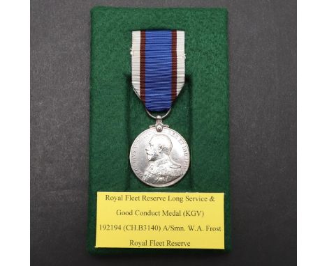 A GEORGE V ROYAL FLEET RESERVE LONG SERVICE AND GOOD CONDUCT MEDAL. A George V Royal Fleet Reserve Long Service and Good Cond