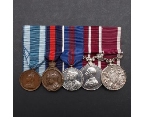 AN INTERESTING GROUP OF FIVE TO THE 2ND DRAGOON GUARDS. A group of five comprising 1897 Jubilee Medal in bronze, 1902 Coronat