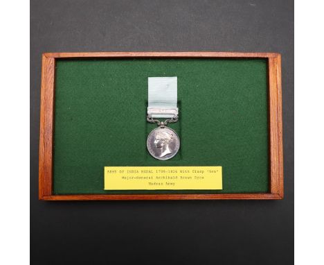 AN ARMY OF INDIA MEDAL TO MAJOR-GENERAL ARCHIBALD BROWN DYCE. An Army of India Medal 1799-1826, short hyphen reverse with Ava