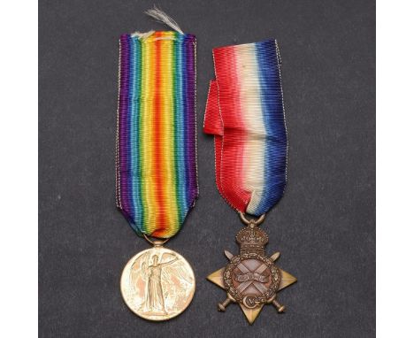 TWO FIRST WORLD WAR MEDALS TO AN OFFICER WITH THE SOMERSET LIGHT INFANTRY. A 1914-15 Star named to 3192 Pte G.Durston 12-Lond