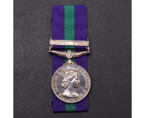 AN ELIZABETH II GENERAL SERVICE MEDAL 1918 - 1962 WITH CANAL ZONE CLASP TO THE ORDNANCE CORPS. A General Service Medal 1918-6