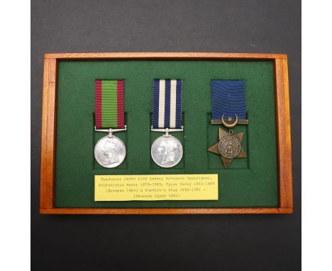 AN AFGHANISTAN AND EGYPT GROUP OF THREE TO THE ORDNANCE DEPARTMENT. A group of three comprising Afghanistan Medal 1878-1880 n