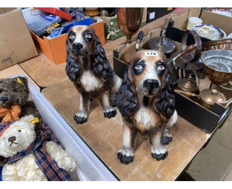 Pair of fireside ceramic dogs