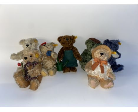 Seven Steiff Collectors bears, to comprise Bears of the Days of the Week, with certificates, largest 28cm H