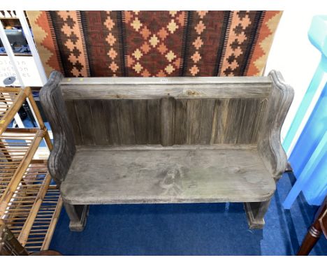 A weathered pew, 107cm W