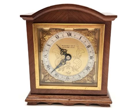 Elliott clock retailed through William Bruford and Son (Eastbourne &amp; Exeter) mahogany cased mantel clock - 16cm high x 14