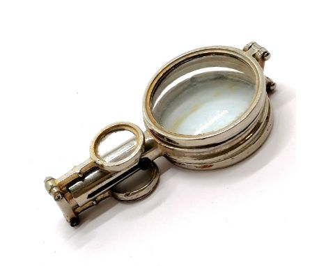 Antique novelty pocket binocular / magnifier with folding mechanism - length closed 8.4cm 