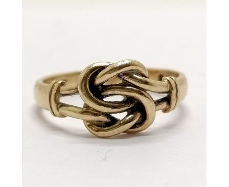 9ct hallmarked gold knot design ring - size N &amp; 2.5g 