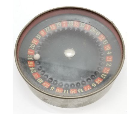 Vintage hand roulette game with push button action (British made) - 12cm diameter &amp; works at time of listing 