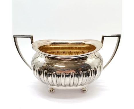 Antique 1902 Walker &amp; Hall silver sugar basin - 19cm wide &amp; 305g ~ has signs of wear 