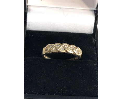 9ct gold diamond half eternity ring weight 2.1g 
