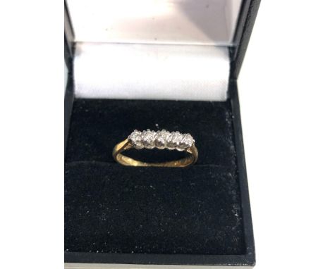 18ct gold 5 stone diamond ring weight 1.8g 