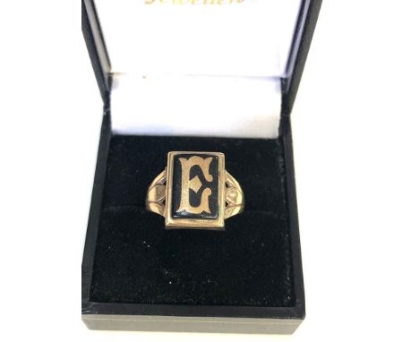 9ct gold initial ring weight 3.5g 