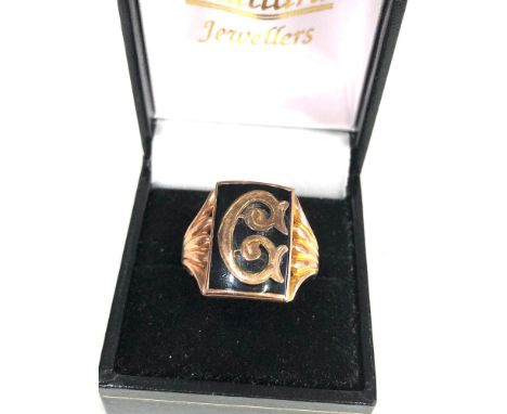 Antique 9ct gold initial ring weight 5.6g 