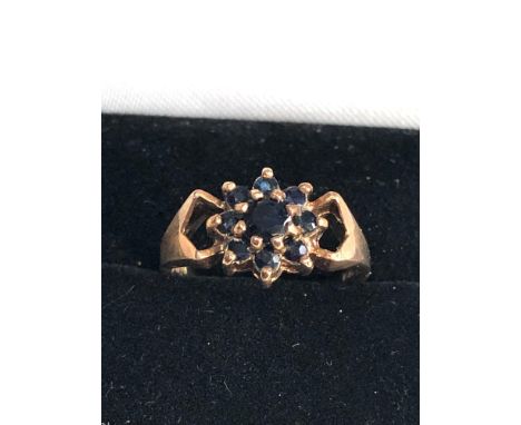 9ct gold sapphire ring weight 3.2g 