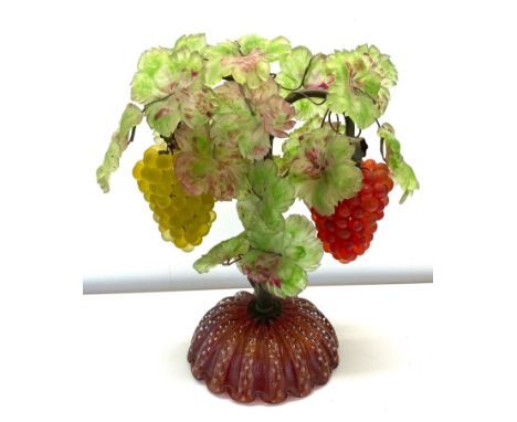 Retro decorative art glass lamp, measures approx height 17" width 14" needs re wiring 