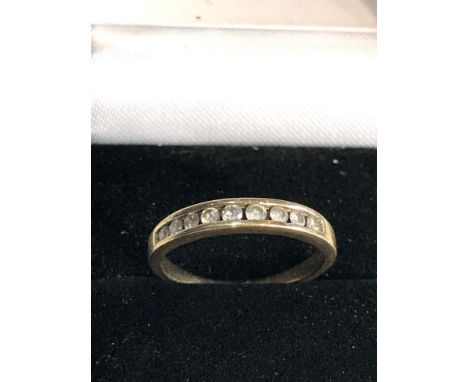 9ct gold diamond channel set ring  0.25 ct diamonds weight 2g 