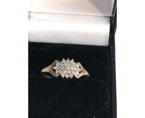 9ct gold diamond cluster ring weight 2.3g 