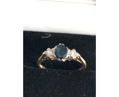 18ct gold sapphire diamond ring weight 2.4g 