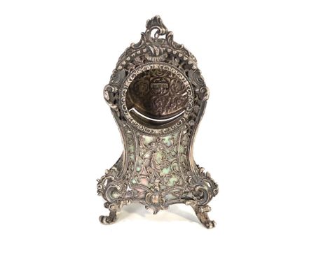 Fine Small continental silver pierced clock case continental 800 silver hallmarked measures approx height 10cm by 5.6cm wides